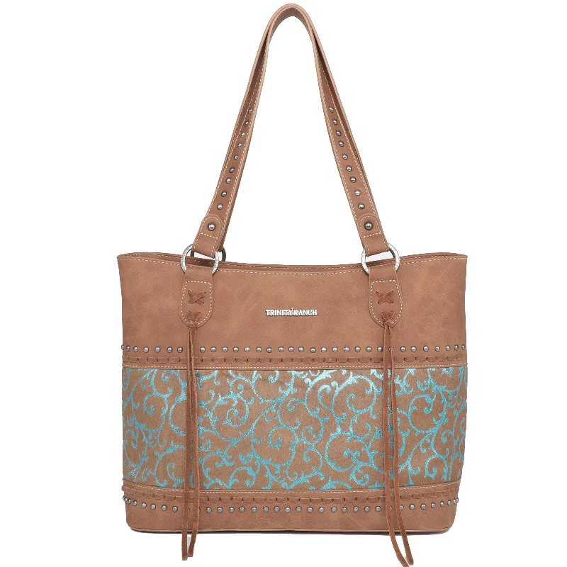 Ladies Handbag Vintage Charm -TR137G-8317 Trinity Ranch Hair On Cowhide Collection Concealed Carry Tote