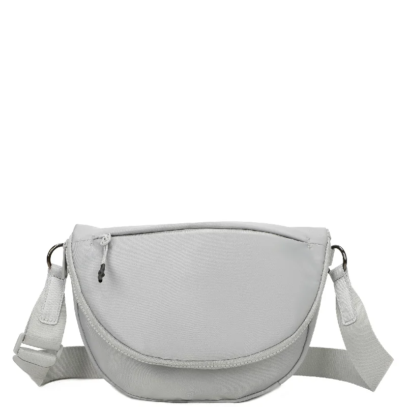 Ladies' crossbody bag availability -Hailey's Large Half Circle Nylon Bum Fanny Bag - Light Grey