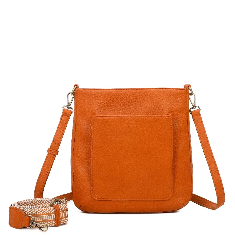 Ladies' crossbody bag auction -Zara Vegan Leather Multi Interchangeable Strap Crossbody - Cognac