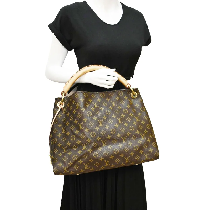 Ladies' dumpling bag trade-in -LOUIS VUITTON Artsy MM Monogram Canvas Hobo Shoulder Bag Brown