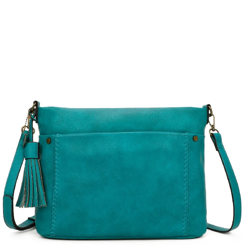 Ladies' crossbody bag trends 2025 -Christina Crossbody Vegan Leather Bag - Teal