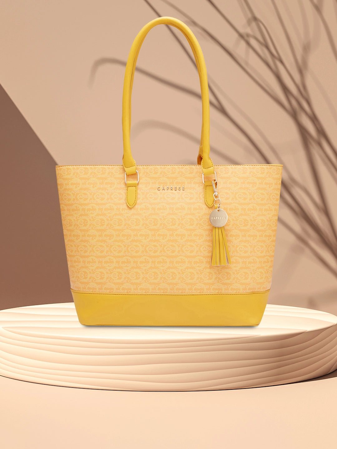 Ladies Tote Bag Modern Chic -Caprese Cleo Laptop Tote Large Yellow