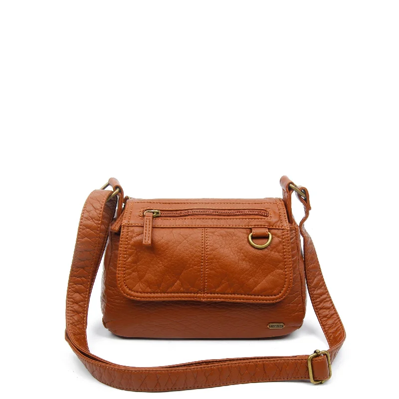 Ladies' crossbody bag glossy -The Willma Crossbody - Brown