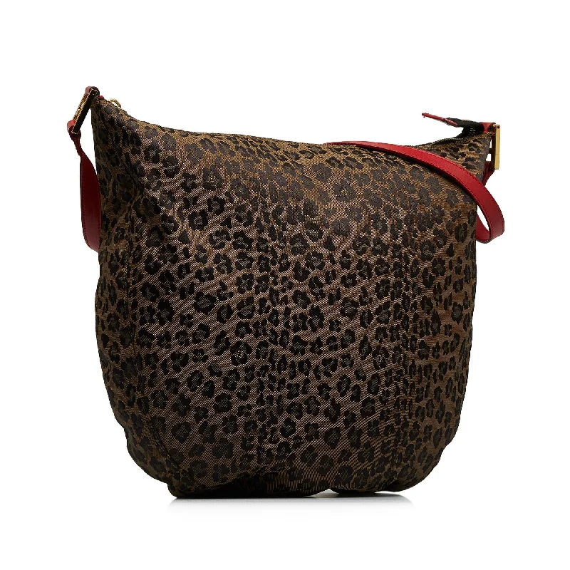 Ladies' dumpling bag all-purpose -Fendi Leopard Print Hobo (SHG-xuVedU)