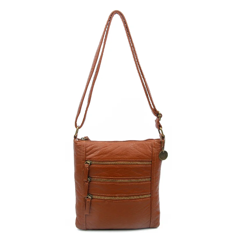 Ladies' crossbody bag voucher -The Camile Three Zip Crossbody - Brown