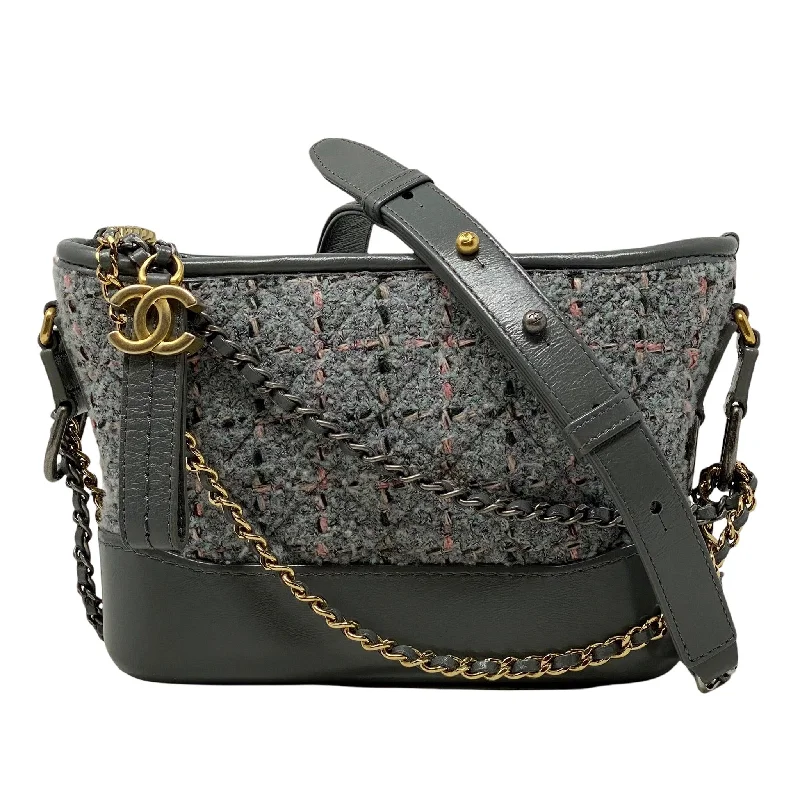 Ladies' dumpling bag top pick -Chanel Gray Tweed Small Gabrielle Hobo Bag