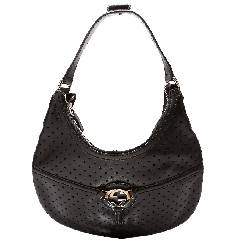 Ladies' dumpling bag wardrobe essential -Reins Hobo Perforated Leather