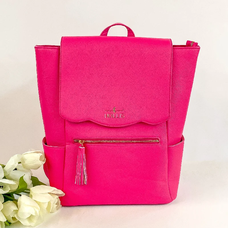 Hollis | Frilly Full Size Backpack in Hot Pink