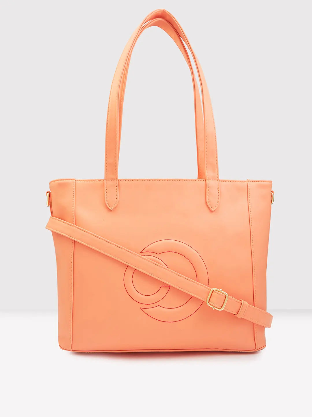 Ladies Tote Bag Sleek Design -Caprese Dora Tote Large Office Handbag Coral