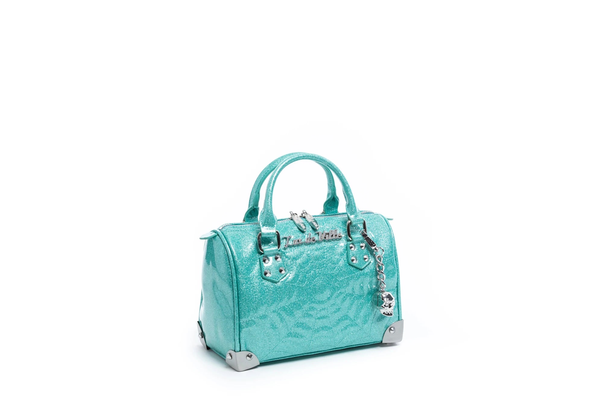 Ladies Tote Bag Compact Style -Mini Maltese Tote Mermaid Blue Sparkle