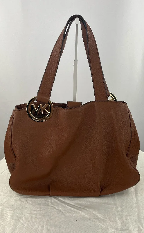 Ladies Tote Bag Boho Chic -Michael Kors Women's Brown Fulton Large Leather East West Tote Bag Purse