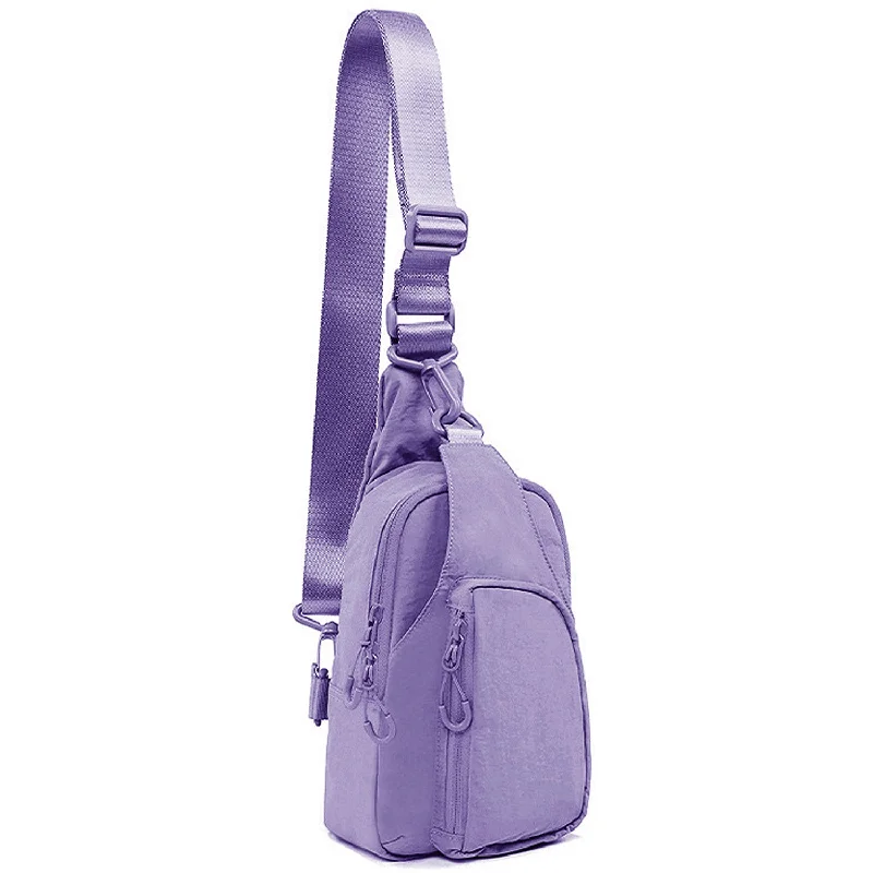 Ladies' crossbody bag launch -Julie's Nylon Sporty Crossbody Sling Bag - Purple