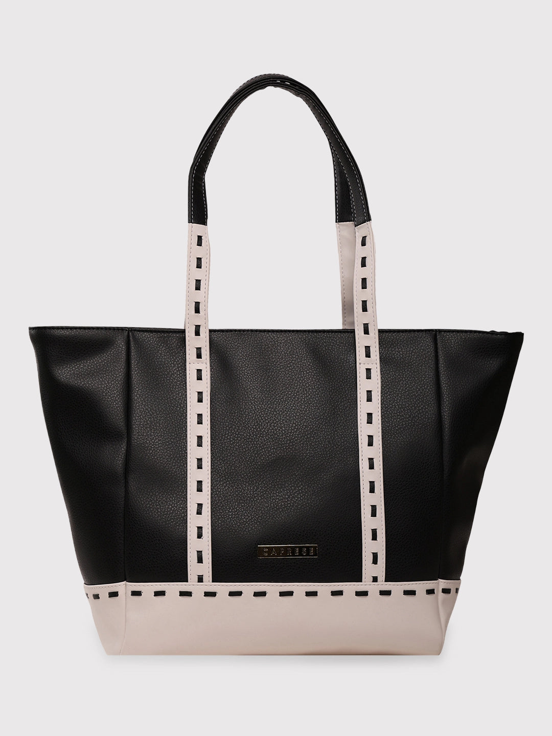 Ladies Tote Bag Work Laptop -Caprese Lucca Tote Medium Solid Women'S Office Handbag Black