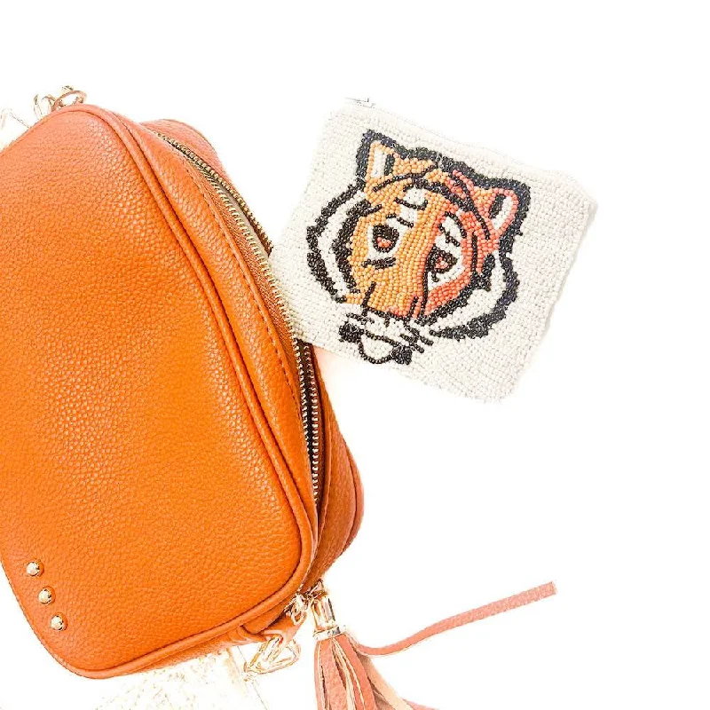 Ladies' wallet brand -Out and About Seed Bead Coin Purse: Tiger