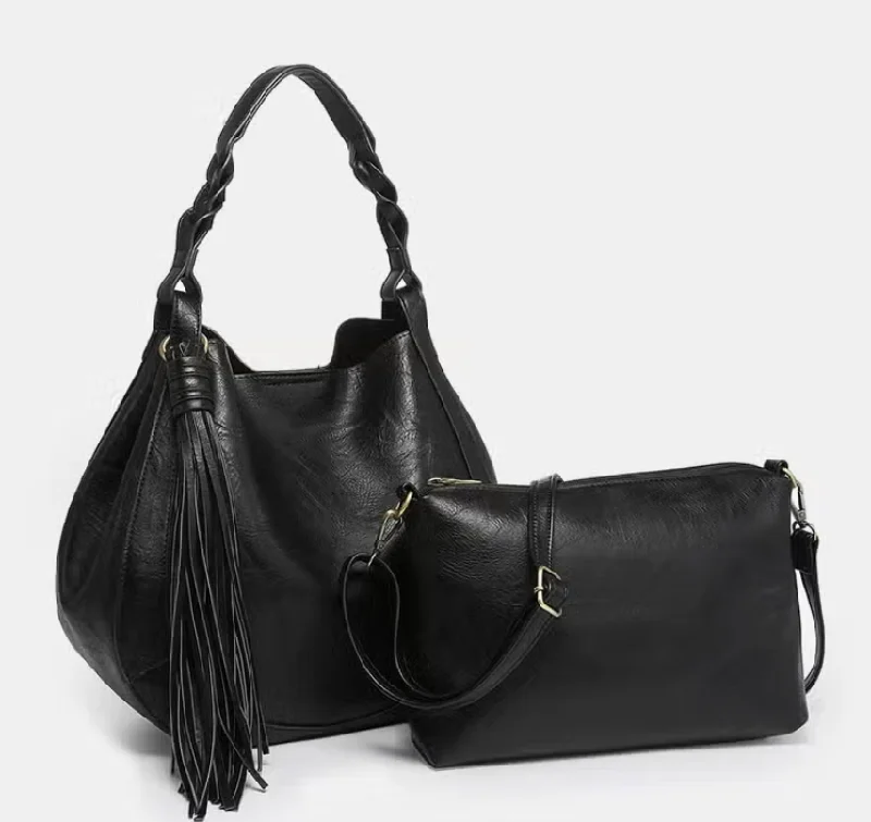 Ladies' dumpling bag wardrobe essential -Eloise Large Tassel Hobo Purse