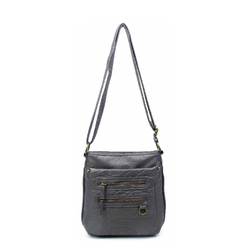 Ladies' crossbody bag small -The Willa Crossbody - Dark Silver