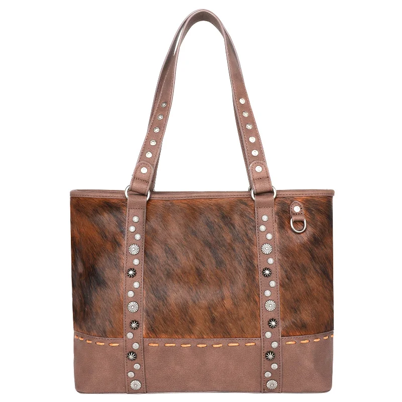 Ladies Handbag Office Chic -TR140G-8317 Trinity Ranch Hair-On Cowhide Collection Concealed Carry Tote