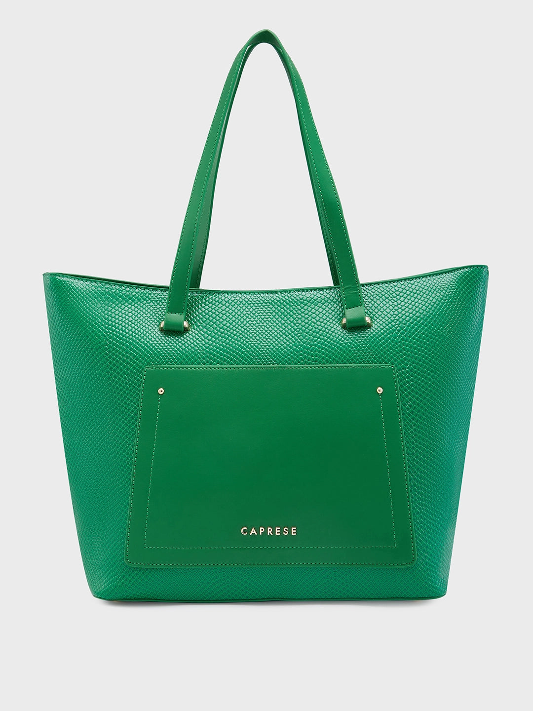 Ladies Tote Bag Luxury Canvas -Caprese Roima Tote Large Self Design Women'S Office Handbag Green