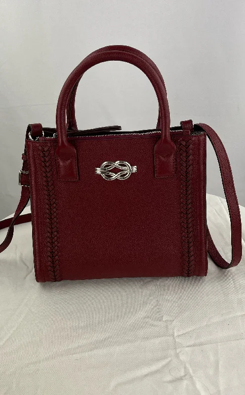 Ladies' wallet rental -Brighton Women's Wine Georgia Leather Whipstitched Interlock Crossbody Bag Purse