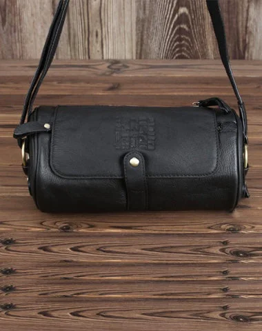 Ladies Bucket Bag Eco Canvas -Casual Black Leather Mens Barrel Postman Bag Side Bag Bucket Messenger Bag For Men