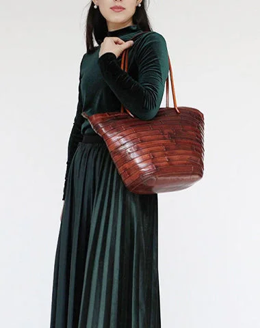 Ladies Bucket Bag Lightweight Chic -Womens Coffee Leather Bucket Tote Purse Vintage Tote Shopper Shoulder Bag for Ladies