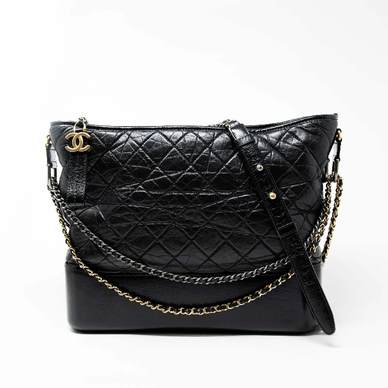 Ladies' dumpling bag travel essential -Chanel Black Large Gabrielle Hobo