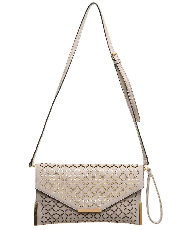 Ladies' crossbody bag delivery -The Ana Laser Cut Messenger - Beige