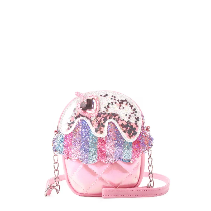 Ladies' crossbody bag interior -Sequins Cupcake Quilted Crossbody Bag