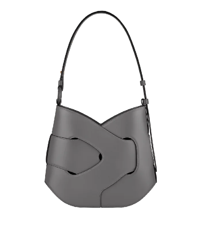 Ladies' dumpling bag highly functional -Nodde Hobo - Smooth Stone