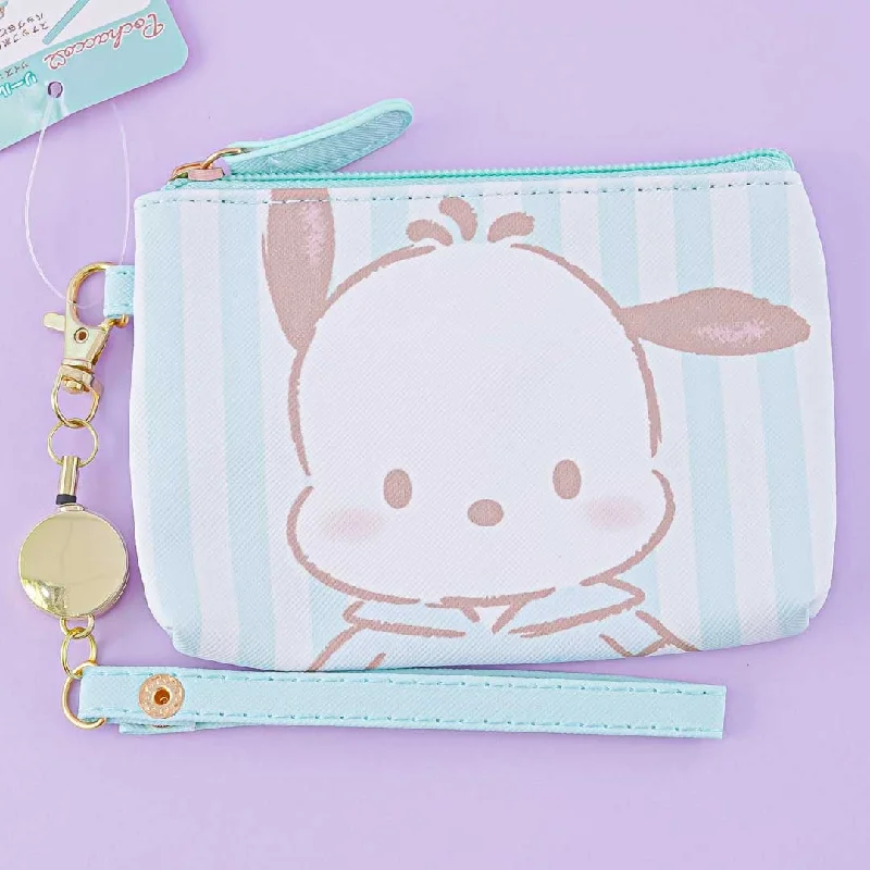 Ladies' wallet preppy -Pochacco Stripes Coin Purse & Pass Case