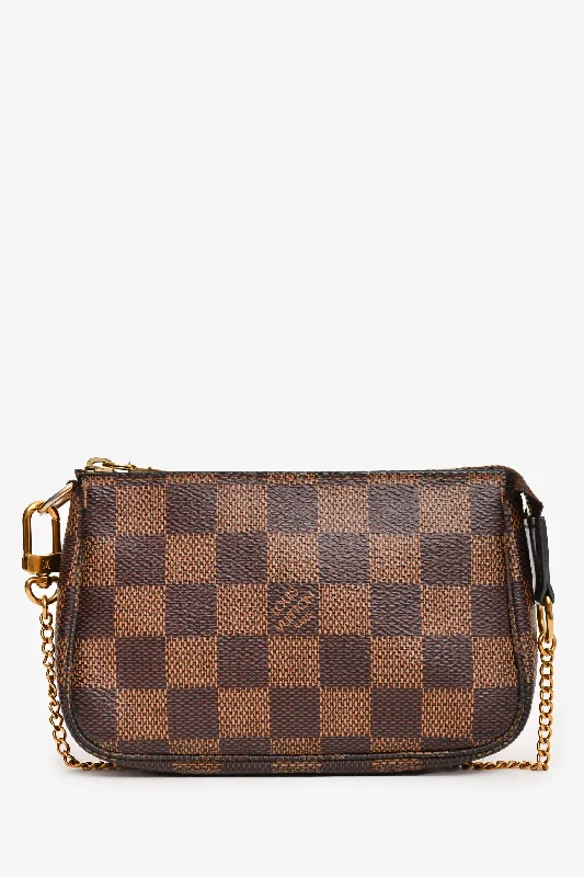 Ladies Handbag Small Size -Louis Vuitton 2019 Damier Ebene Mini Chain Pochette