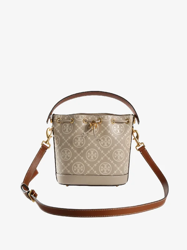 Ladies Bucket Bag Multi Use -TORY BURCH - Women T Monogram Contrast Embossed Bucket Bag