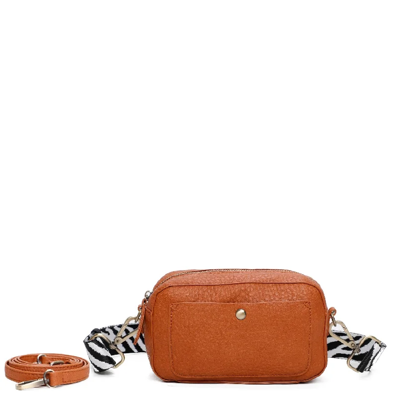 Ladies' crossbody bag holder -The Sustainable Betty Crossbody - Cognac