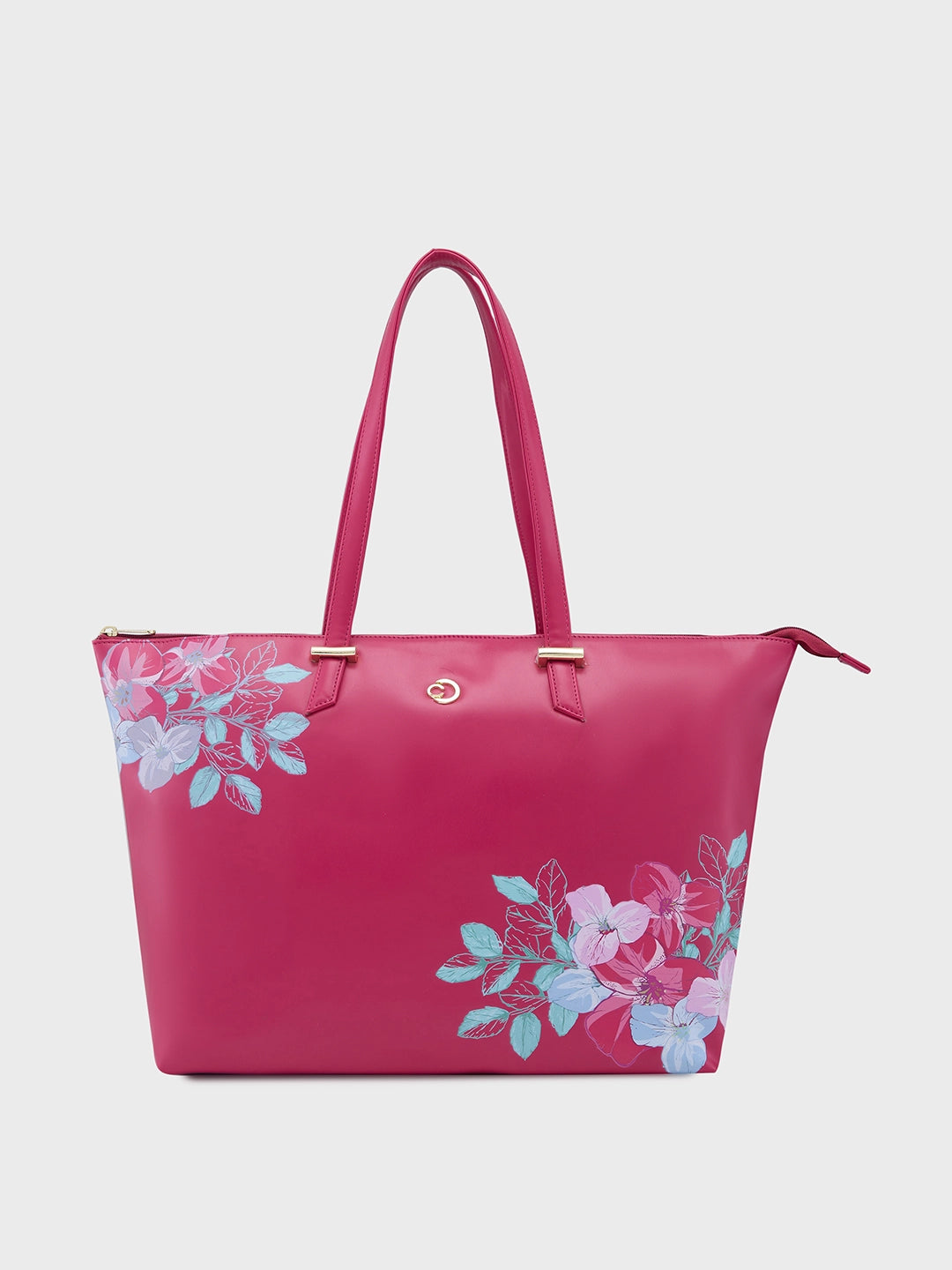 Ladies Tote Bag Weekend Leather -Caprese Shanaya Tote Large Printed Womens Office Handbag Burgundy