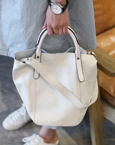 Ladies Bucket Bag Simple Canvas -Fashion Womens White Leather Bucket Vertical Tote Bag Bucket Black Shoulder Bag Bucket Handbag Purse