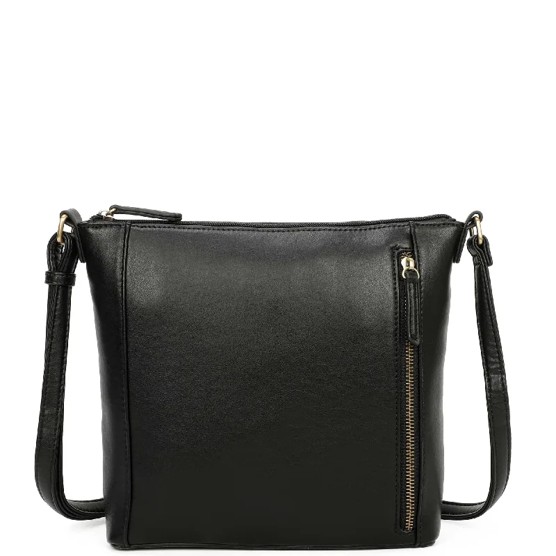 Ladies' crossbody bag limited edition -Daisy Biodegradable Vegan Leather Single Zip Classic Bag - Black