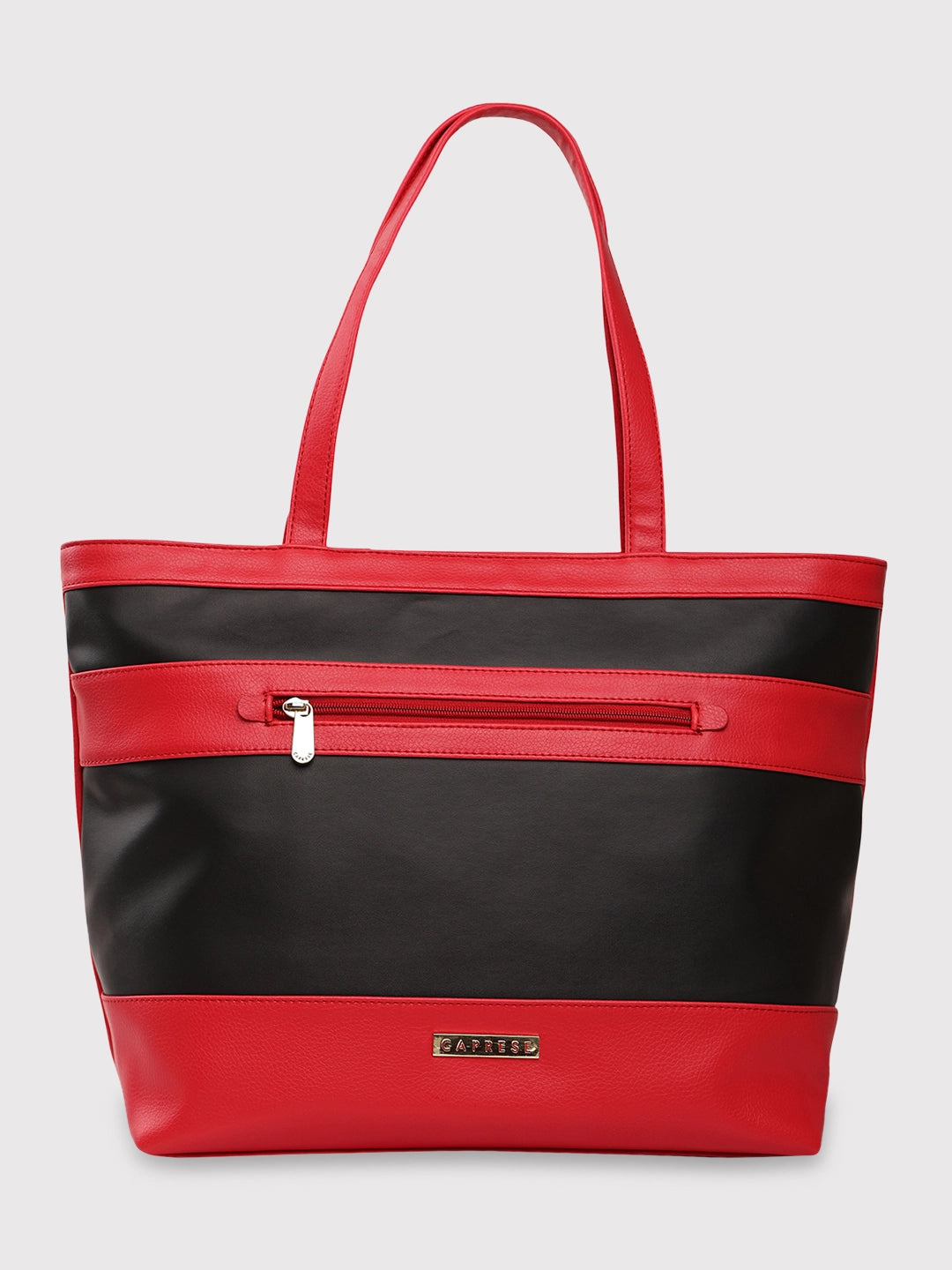 Ladies Tote Bag Sleek Style -Caprese Marciano Tote Medium Striped Women'S Handbag Red