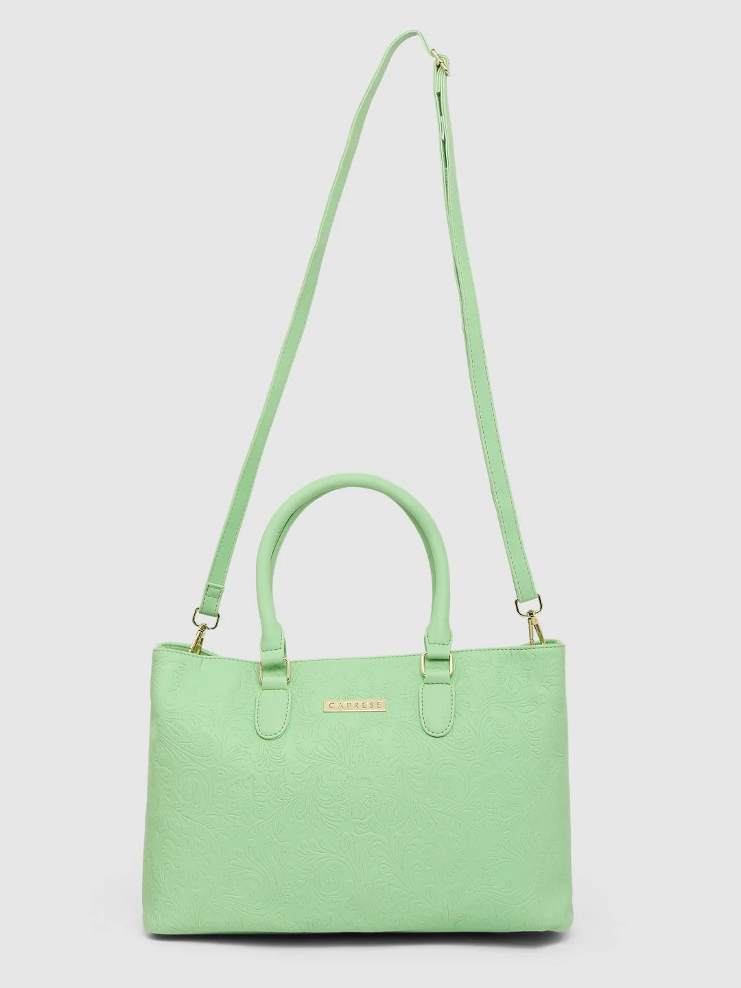 Ladies Tote Bag Trendy Colors -Caprese Avalon Floral Tote Medium Green Ash