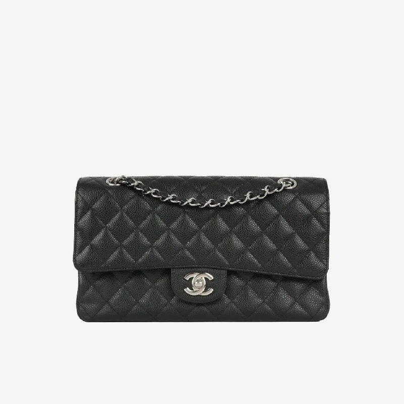 Ladies Handbag Modern Classic -Chanel Medium Classic Flap Black Caviar SHW 2009