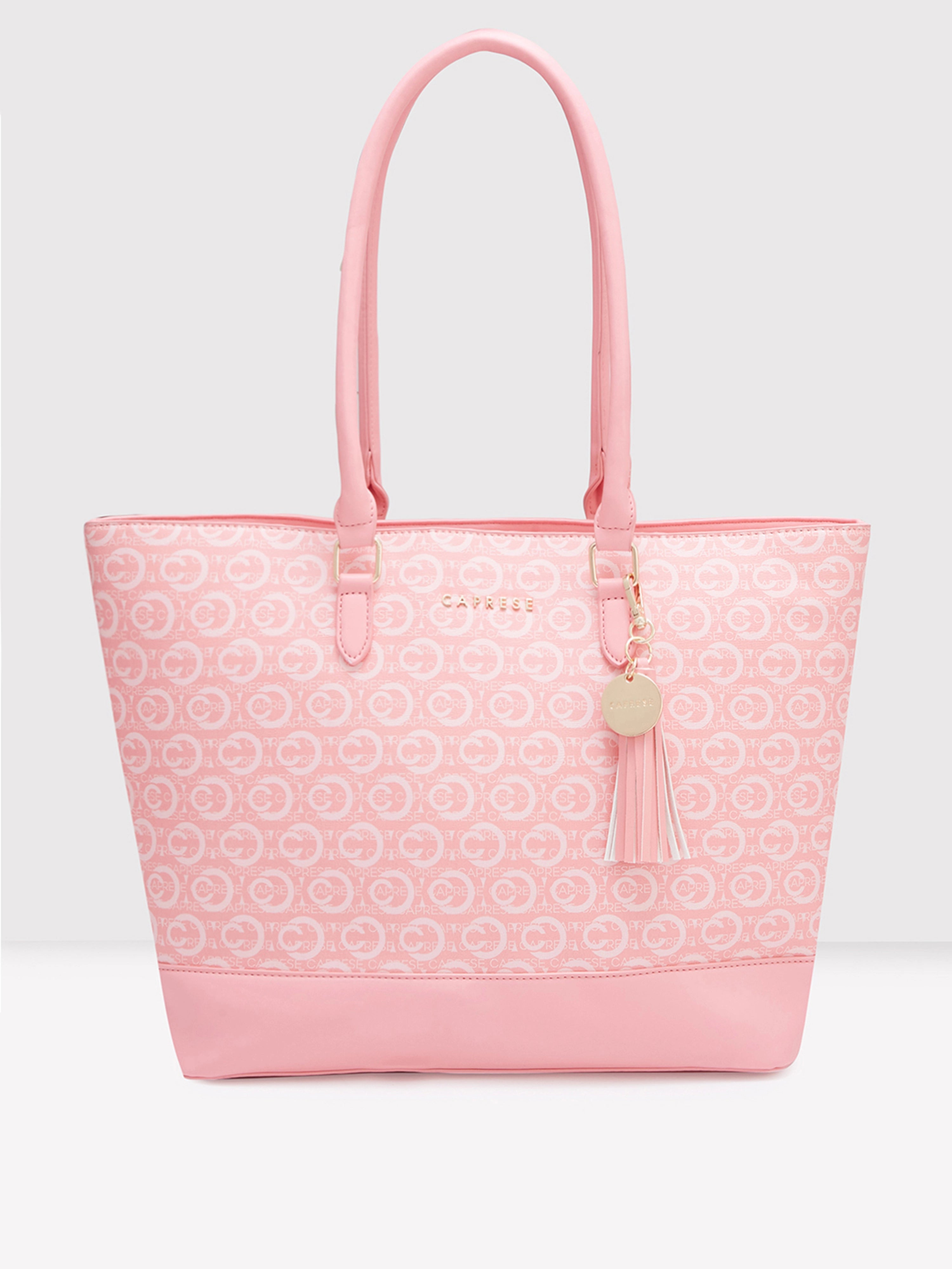 Ladies Tote Bag Sleek Elegance -Caprese Cleo Laptop Tote Large Light Pink