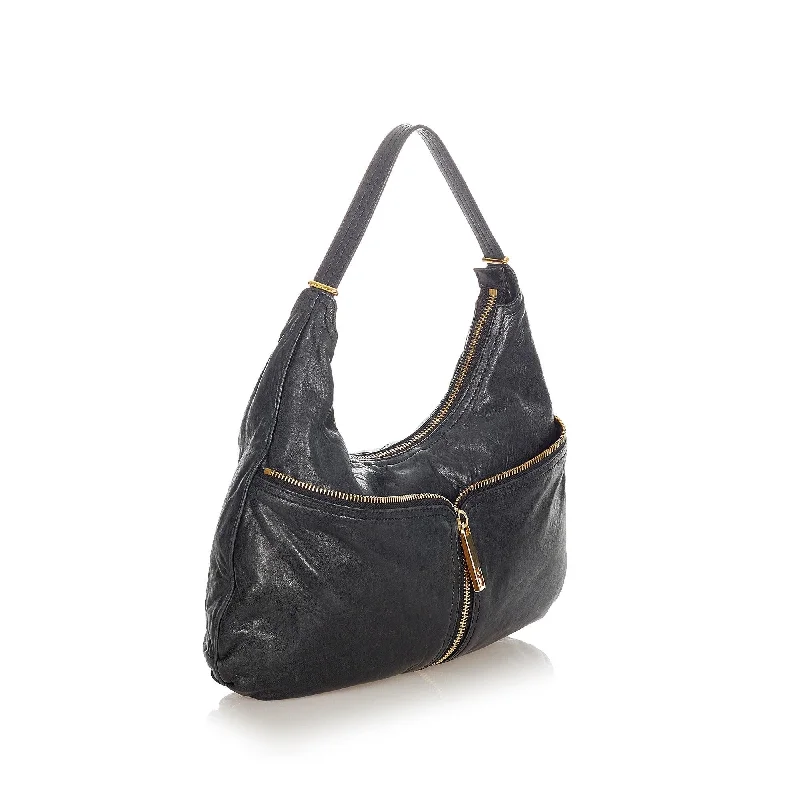 Ladies' dumpling bag chic embellishments -Fendi Leather Hobo Bag (SHG-22207)