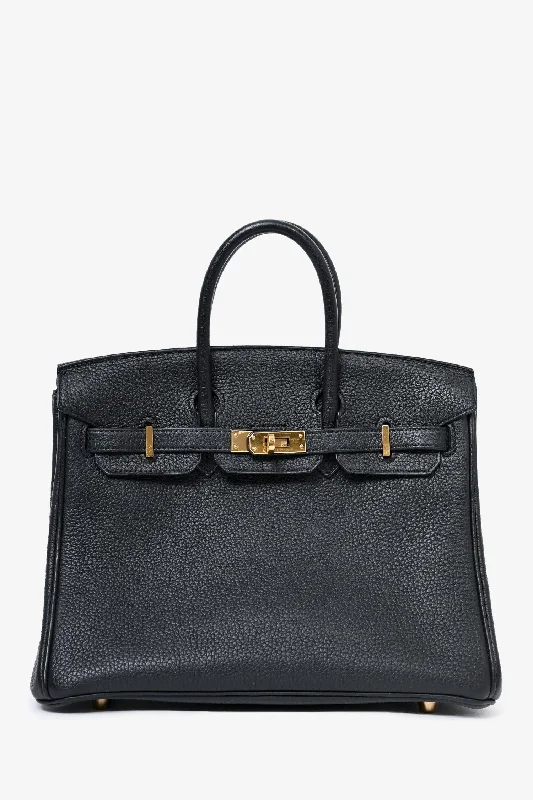 Ladies Handbag Designer Leather -Hermès 2018 Black Togo Leather Birkin 25