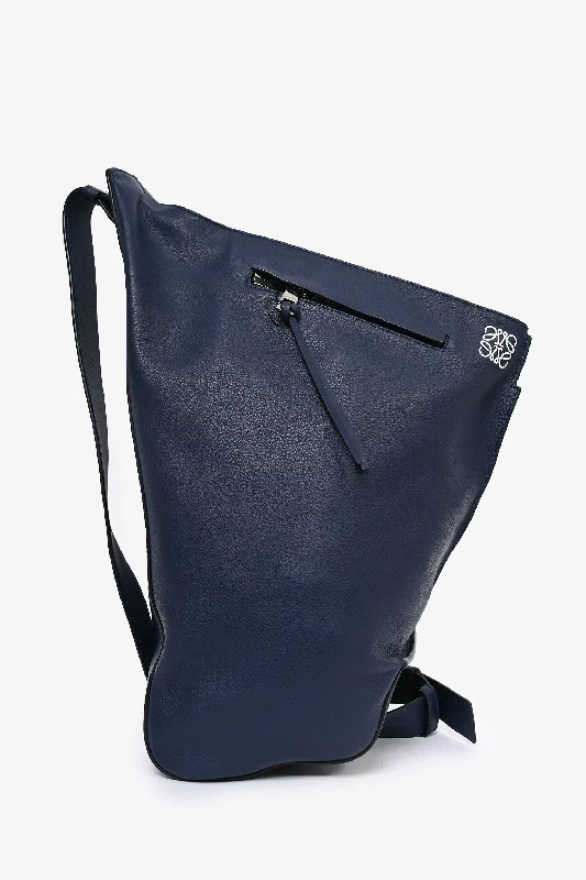 Ladies Handbag Designer Look -Loewe Navy Leather Anton Sling Bag