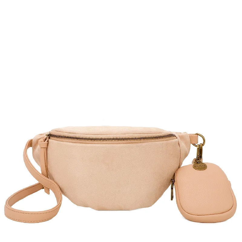 Ladies' crossbody bag brochure -Jody Vegan Leather Faux Suede Fashionable Belt and Bum Bag - Cream