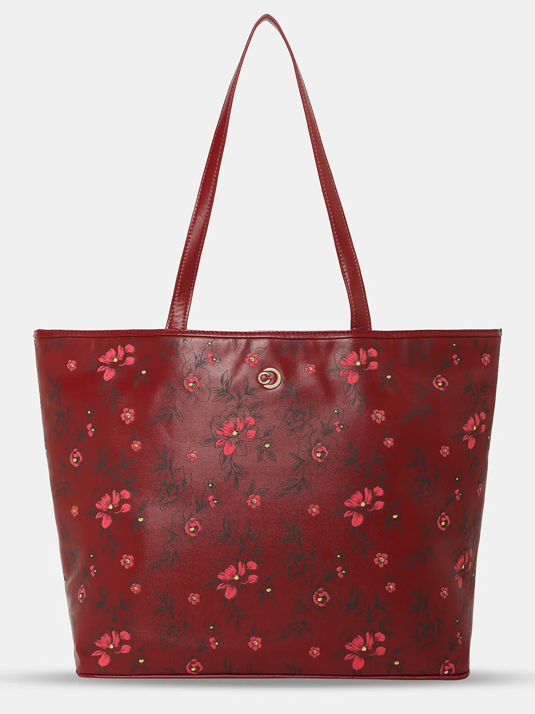 Ladies Tote Bag Gym Companion -Caprese Snow Laptop Tote Large Printed Women'S Office Handbag Maroon