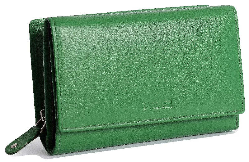 Ladies' wallet supply -SADDLER ELEANOR Leather 14cm Trifold Purse - 10 Card slots, Deep Note Pocket, and Rear Zip Coin Purse -RFID Protected