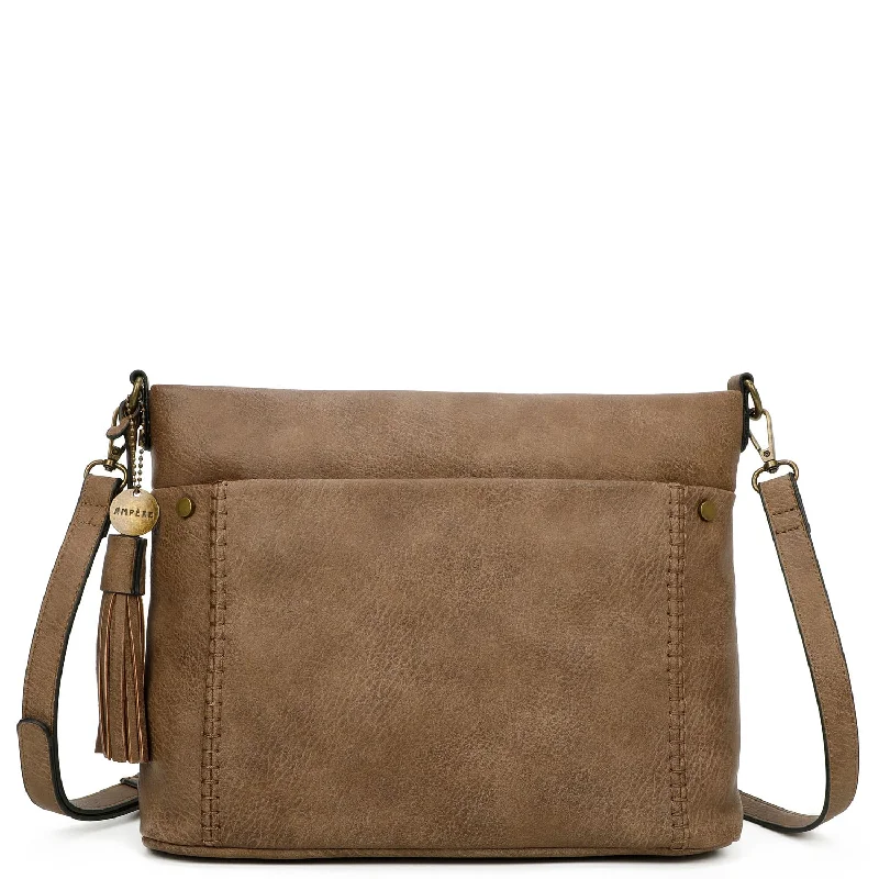 Ladies' crossbody bag deals -Christina Crossbody Vegan Leather Bag - Shiitake Brown