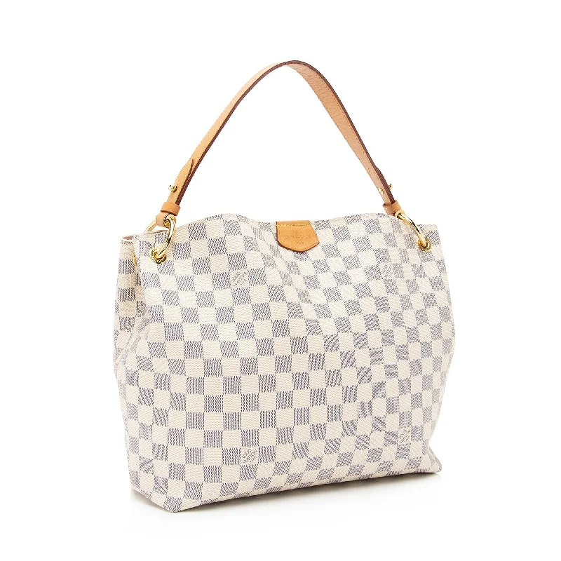 Ladies' dumpling bag user ratings -Louis Vuitton Damier Azur Graceful PM Hobo (SHF-ASTeO8)