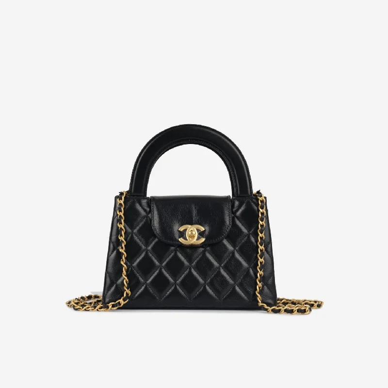 Ladies Handbag Eco Chic -Chanel Chanel - Small Kelly Re-Edition - Black Shiny Aged Calfskin GHW - Brand New