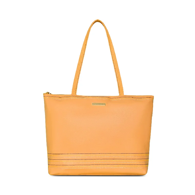 Ladies Tote Bag Subtle Leather -Caprese Evie Tote Large Orange